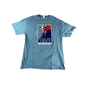President George W Bush Tee Shirt Mens Large Blue "Miss Me Yet?" Graphic T-Shirt